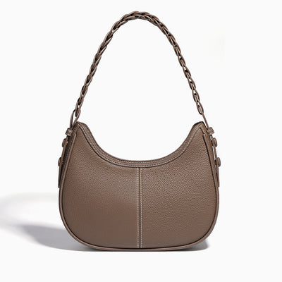 Elegante Halbmond-Schultertasche mit Geflochtenem Henkel
