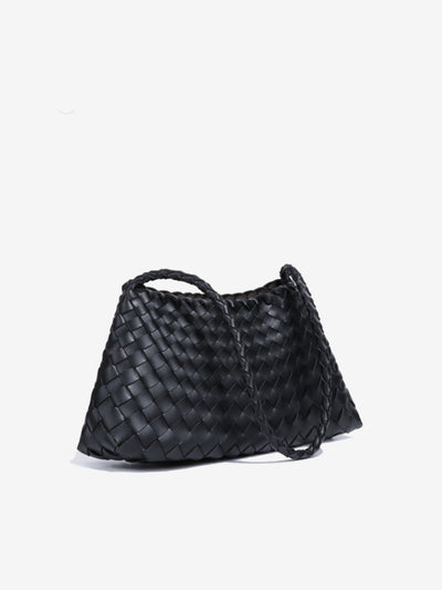 Livia | Klassische Geflochtene Handtasche in Schwarz