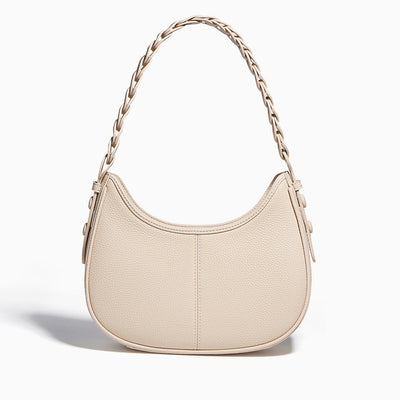 Elegante Halbmond-Schultertasche mit Geflochtenem Henkel