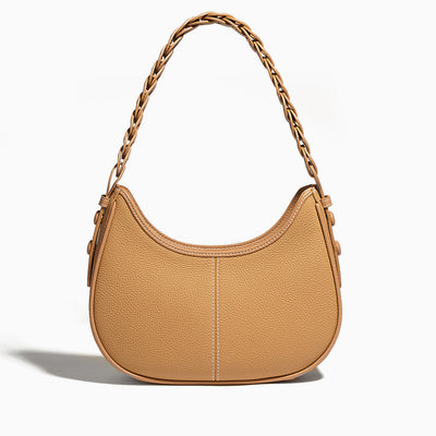 Elegante Halbmond-Schultertasche mit Geflochtenem Henkel