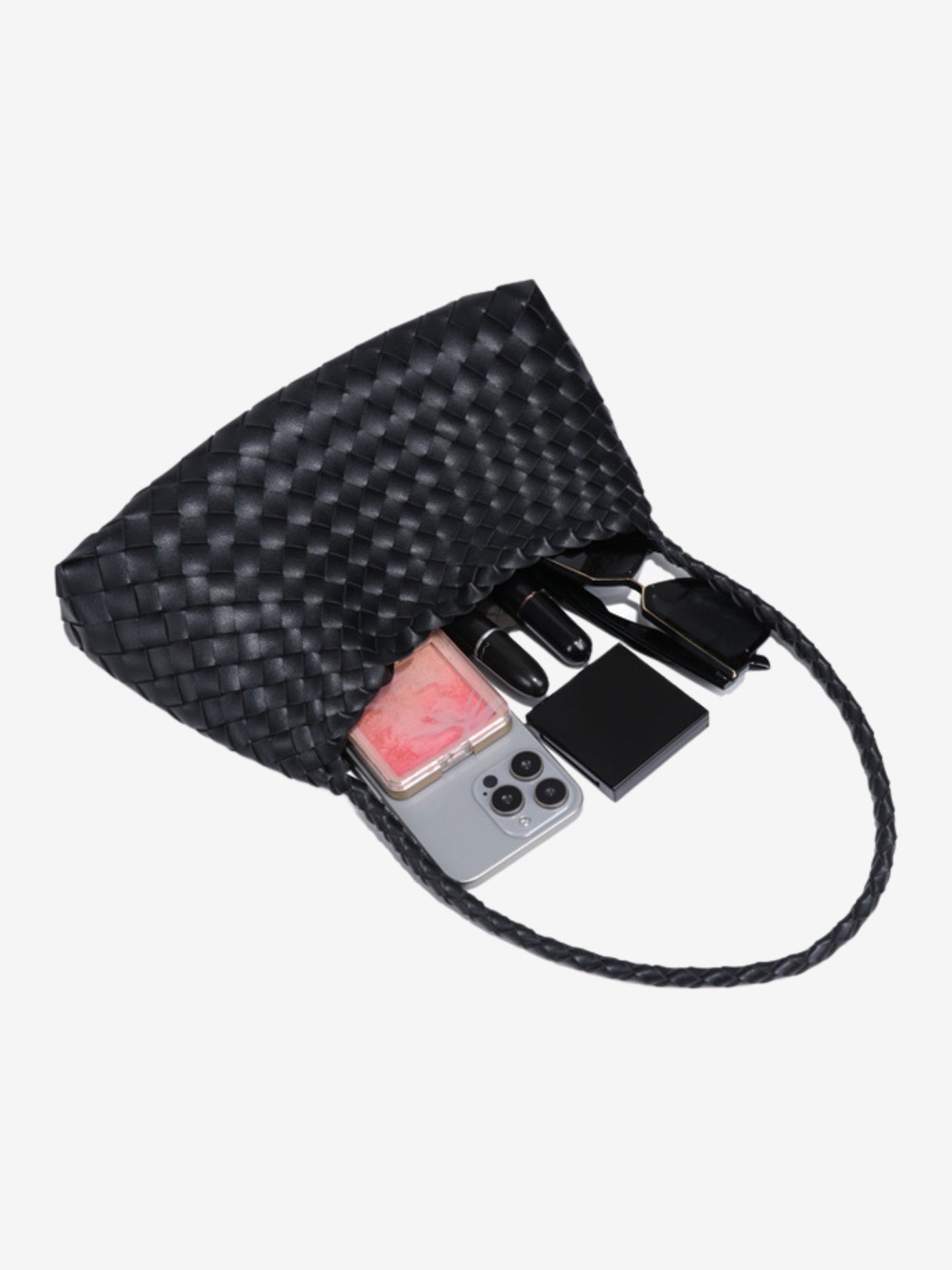 Livia | Klassische Geflochtene Handtasche in Schwarz