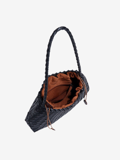 Livia | Klassische Geflochtene Handtasche in Schwarz