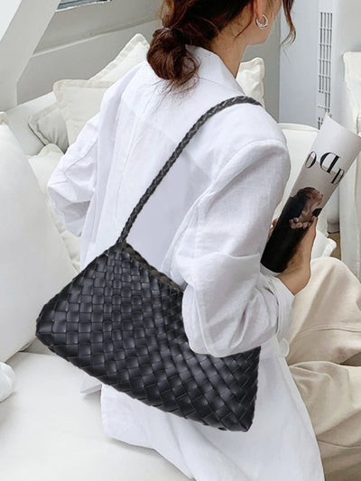 Livia | Klassische Geflochtene Handtasche in Schwarz