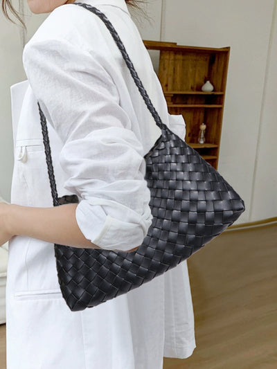 Livia | Klassische Geflochtene Handtasche in Schwarz