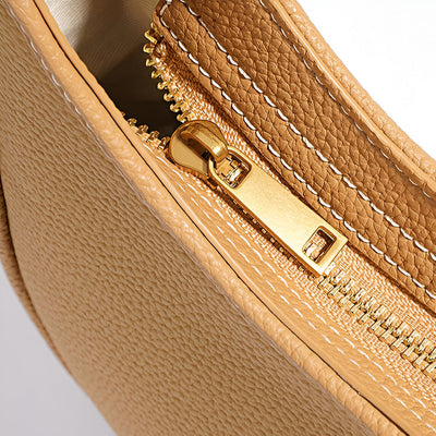 Elegante Halbmond-Schultertasche mit Geflochtenem Henkel
