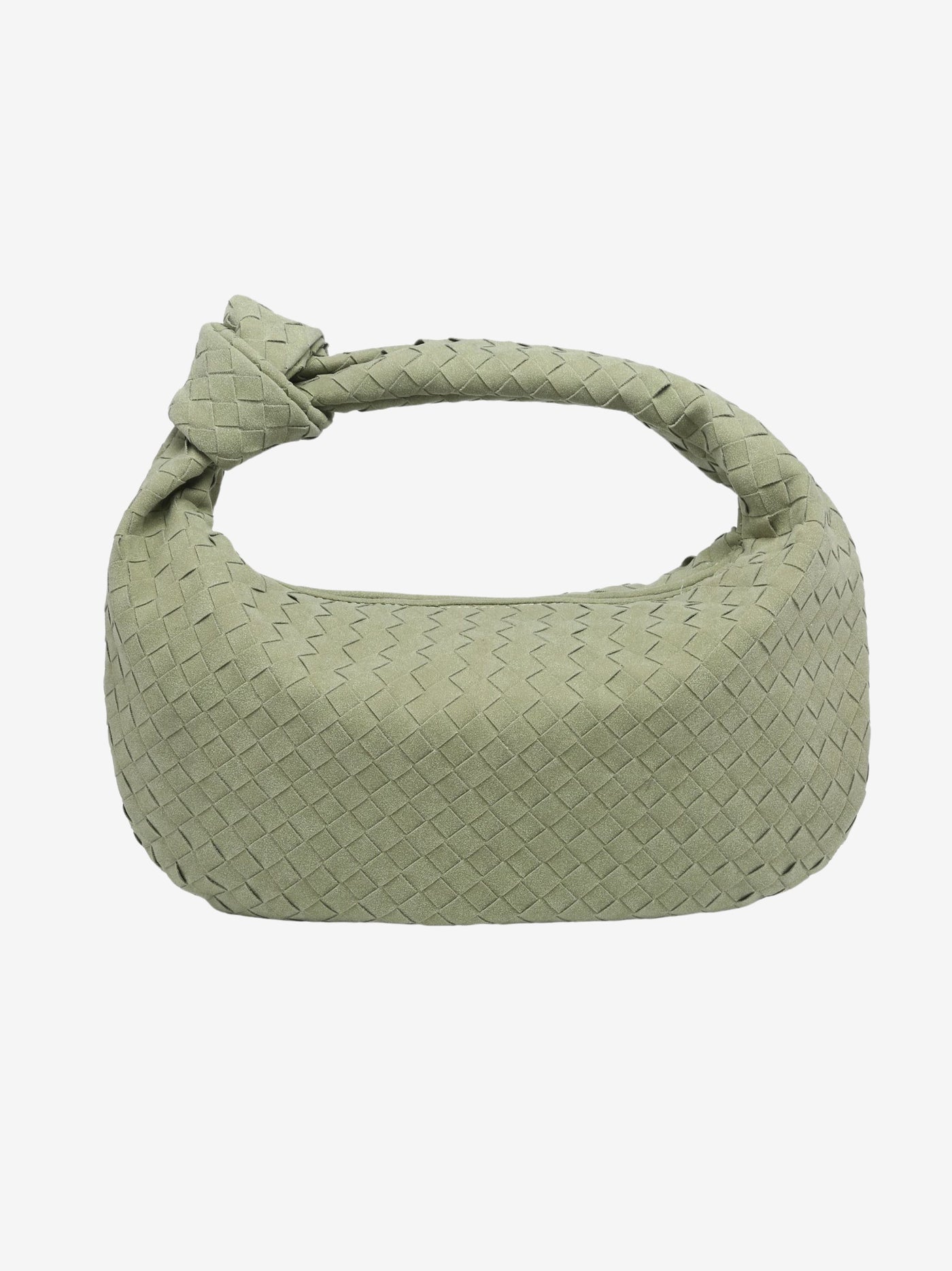 Geflochtene Schultertasche aus veganem Wildleder – stilvoll, soft und modern