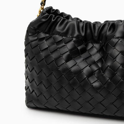 Schultertasche Weinrot – Geflochtene Premium Bag mit goldener Kette