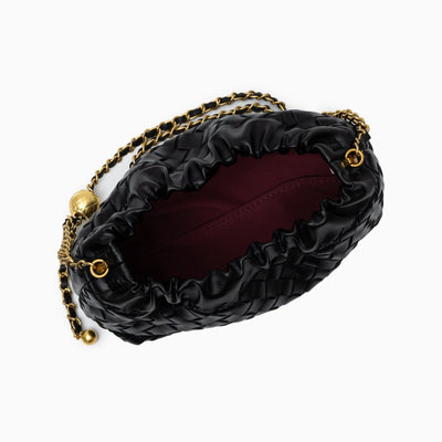 Schultertasche Weinrot – Geflochtene Premium Bag mit goldener Kette
