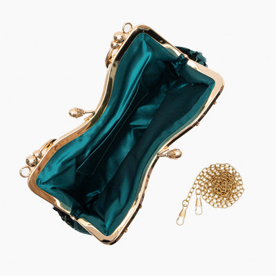 Vintage Clutch mit Pailletten & Vergoldetem Rahmen