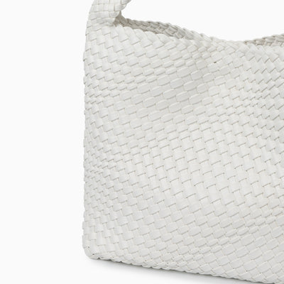 Premium Hobo Schultertasche Schwarz – Geflochtene Schultertasche aus veganem Leder