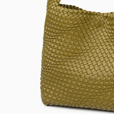 Premium Hobo Schultertasche Schwarz – Geflochtene Schultertasche aus veganem Leder