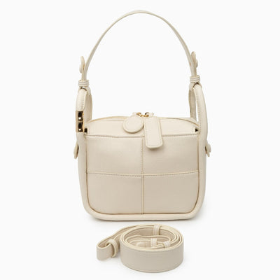 Schultertasche mit Struktur-Optik & Goldakzent