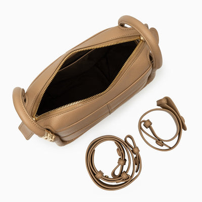 Schultertasche mit Struktur-Optik & Goldakzent