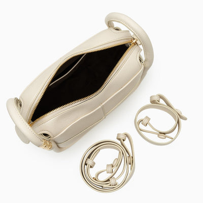Schultertasche mit Struktur-Optik & Goldakzent