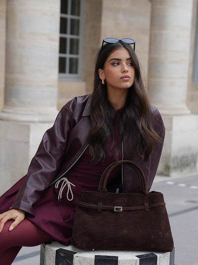 Elegante Damen-Tote aus echtem Wildleder – Stil trifft Funktionalität