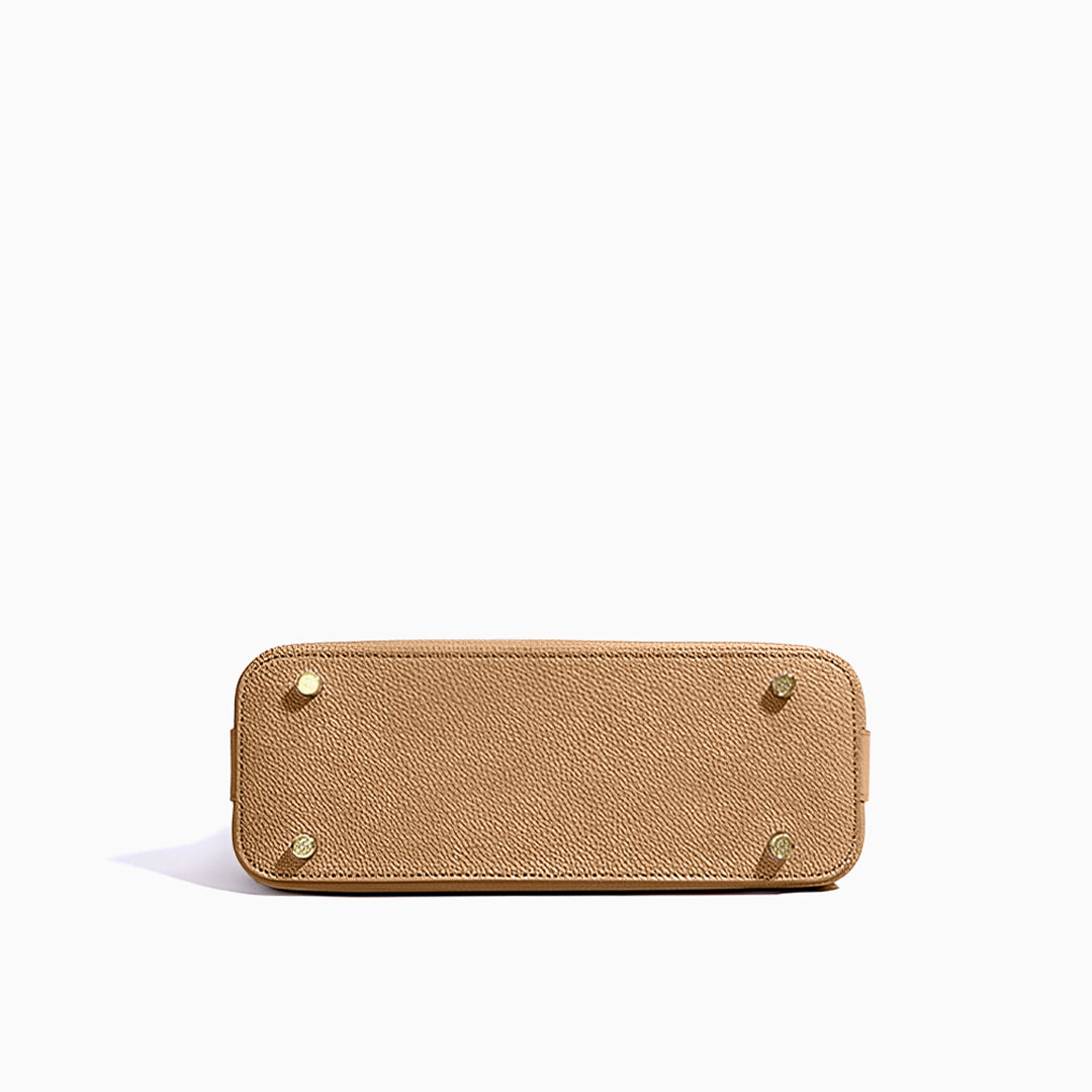 Minimalistische Damen Schultertasche – Echtleder mit Drehverschluss & Zipper | Alltag & Events