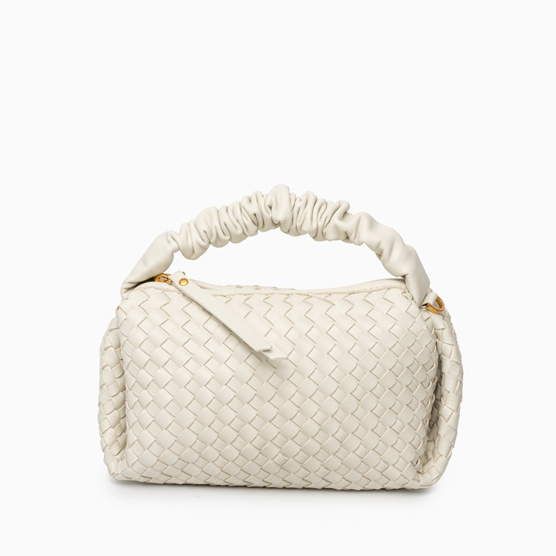 Modische Damenhandtasche – Geflochtenes Design mit gerafftem Griff