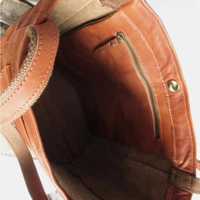 Clara | Klassische Leder-Shopper Tasche in Braun