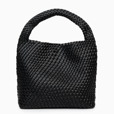 Premium Hobo Schultertasche Schwarz – Geflochtene Schultertasche aus veganem Leder