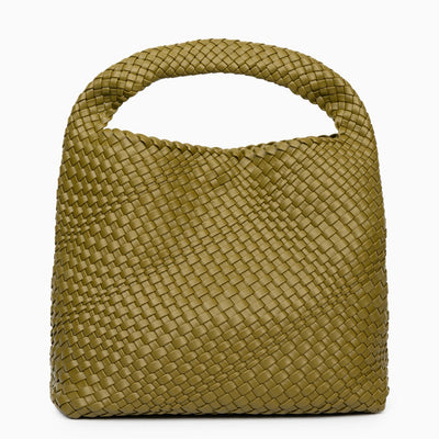 Premium Hobo Schultertasche Schwarz – Geflochtene Schultertasche aus veganem Leder