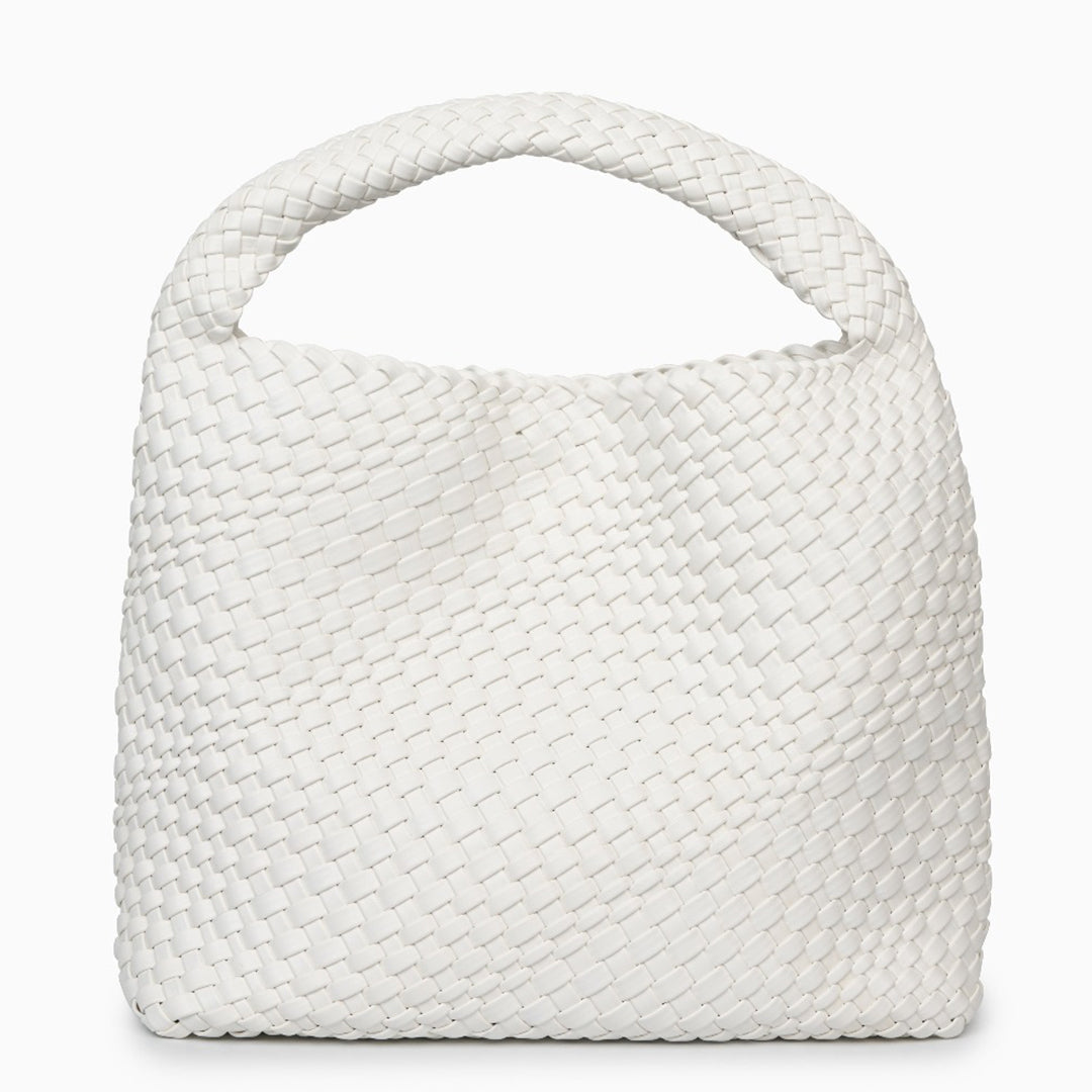 Premium Hobo Schultertasche Schwarz – Geflochtene Schultertasche aus veganem Leder