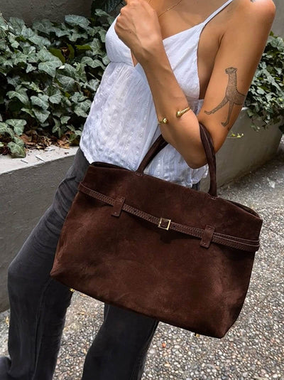 Elegante Damen-Tote aus echtem Wildleder – Stil trifft Funktionalität