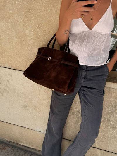 Elegante Damen-Tote aus echtem Wildleder – Stil trifft Funktionalität