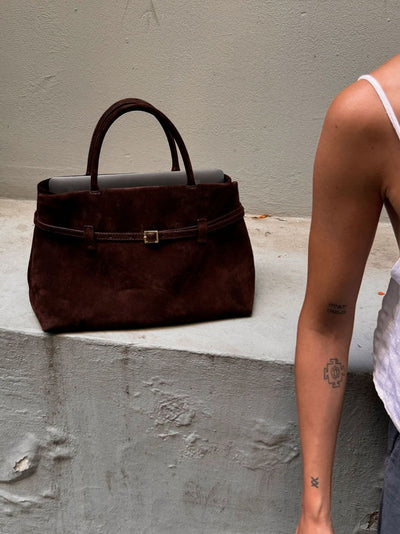 Elegante Damen-Tote aus echtem Wildleder – Stil trifft Funktionalität