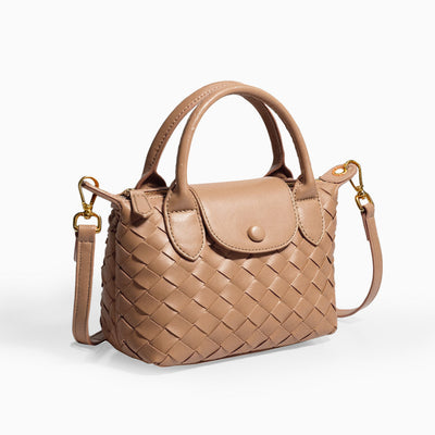 Braune Flechtoptik Crossbody Bag – Vegan & Elegant