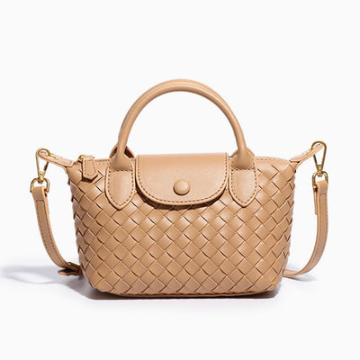 Braune Flechtoptik Crossbody Bag – Vegan & Elegant