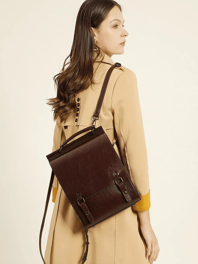 Eleganter Rucksack im Vintage-Stil mit klarer Linienführung