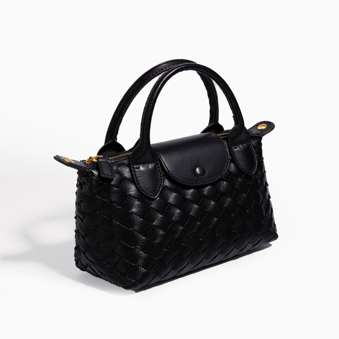 Braune Flechtoptik Crossbody Bag – Vegan & Elegant