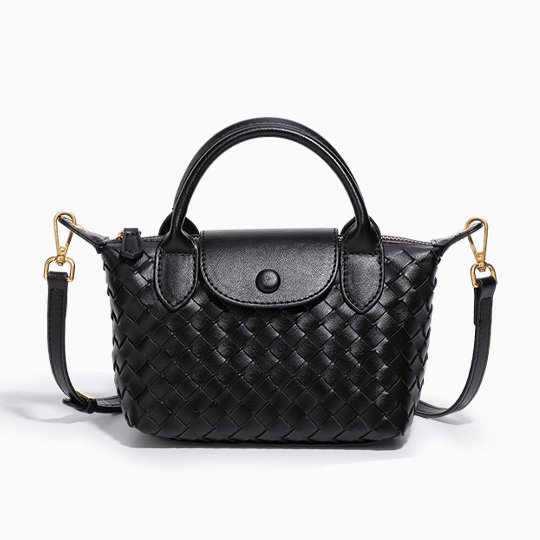 Braune Flechtoptik Crossbody Bag – Vegan & Elegant