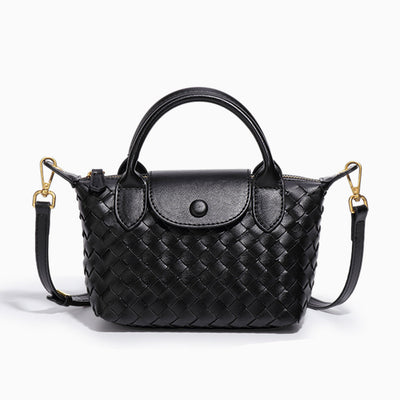 Braune Flechtoptik Crossbody Bag – Vegan & Elegant