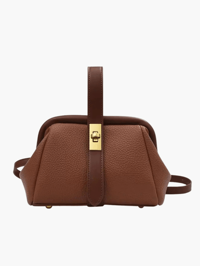 Damen Handtasche in Strukturleder-Optik – Elegante Box Bag mit Riegelverschluss & Schulterriemen