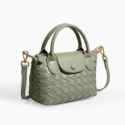 Braune Flechtoptik Crossbody Bag – Vegan & Elegant