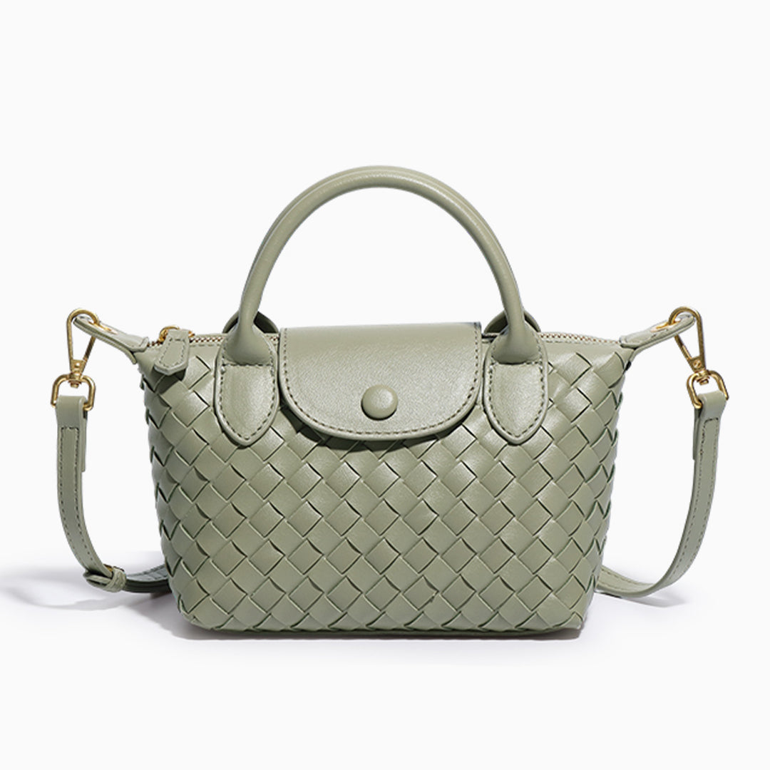 Braune Flechtoptik Crossbody Bag – Vegan & Elegant