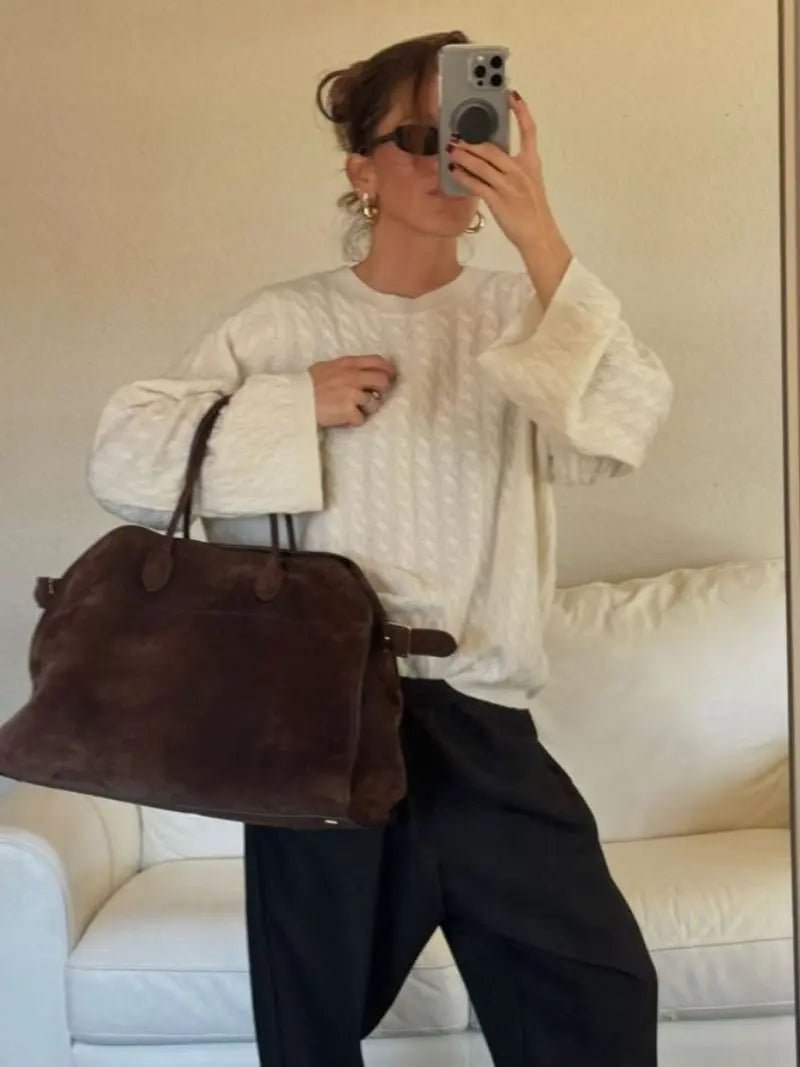 Elegante Tote Bag aus Weichem Velours mit Klassischer Silhouette