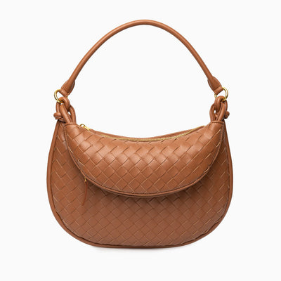 Elegante Schultertasche mit geflochtenem Lederdesign