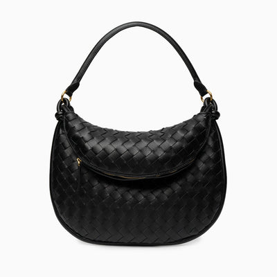 Elegante Schultertasche mit geflochtenem Lederdesign