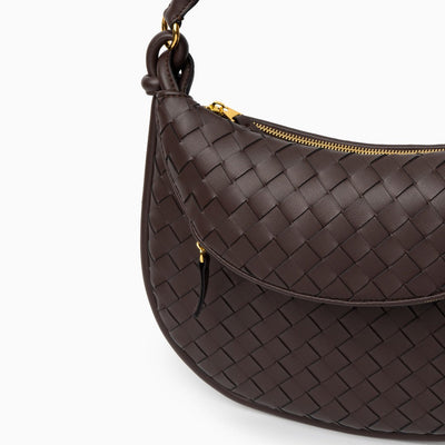 Elegante Schultertasche mit geflochtenem Lederdesign