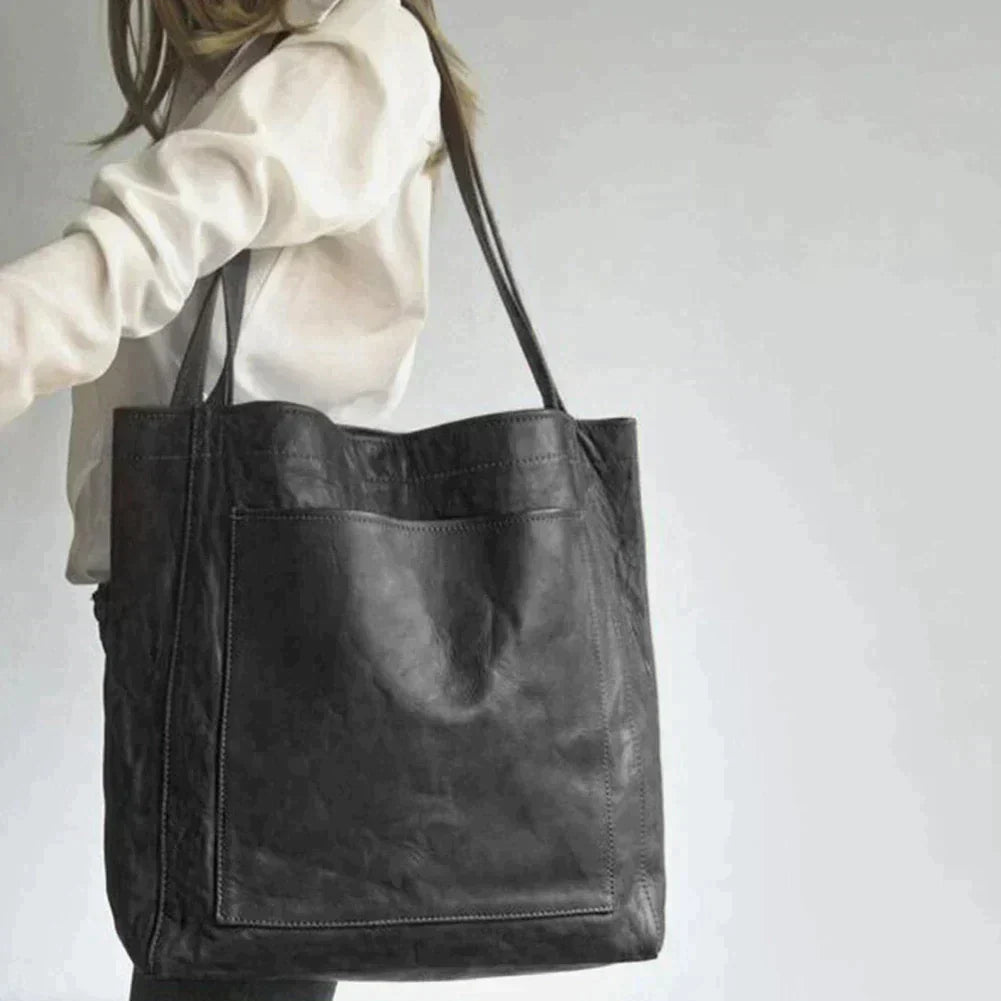 Clara | Klassische Leder-Shopper Tasche in Braun