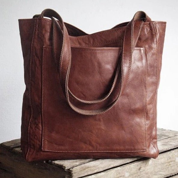 Clara | Klassische Leder-Shopper Tasche in Braun