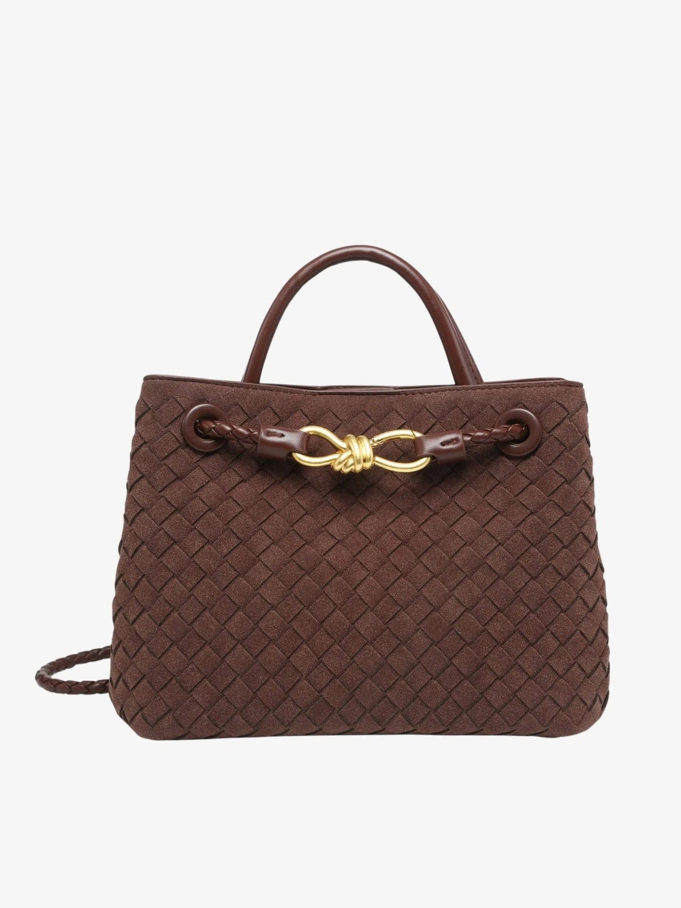 Kompakte Handtasche mit Flechtoptik & Knotendetail