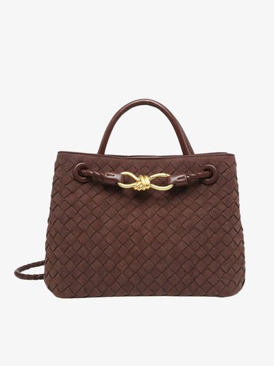 Kompakte Handtasche mit Flechtoptik & Knotendetail