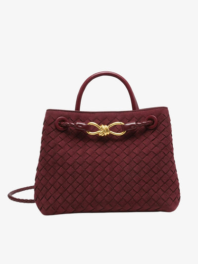 Kompakte Handtasche mit Flechtoptik & Knotendetail