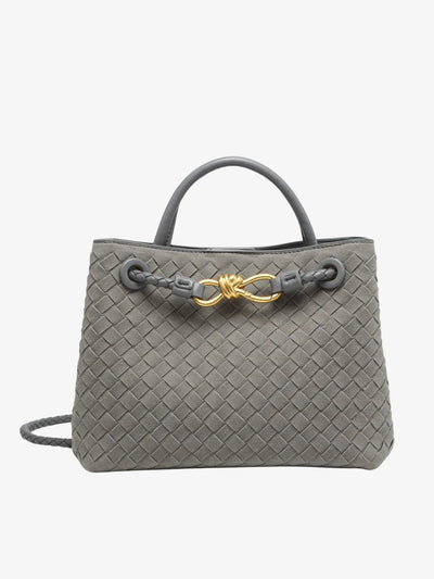 Kompakte Handtasche mit Flechtoptik & Knotendetail