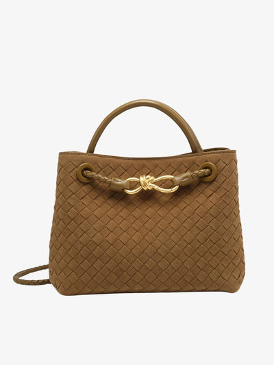 Kompakte Handtasche mit Flechtoptik & Knotendetail