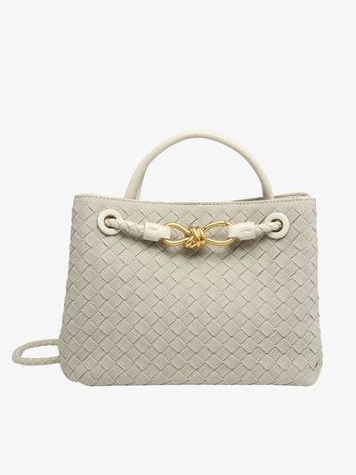 Kompakte Handtasche mit Flechtoptik & Knotendetail