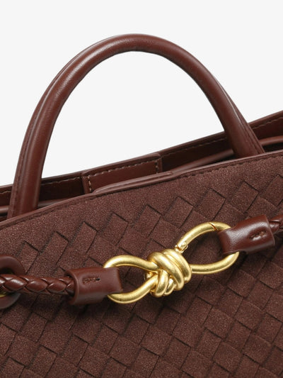 Kompakte Handtasche mit Flechtoptik & Knotendetail